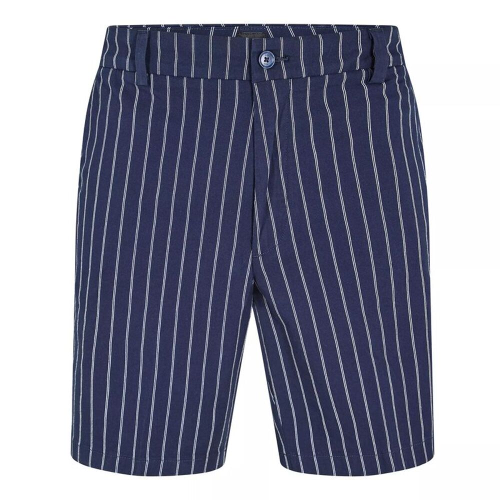 Boss Mens Kane Fleece Striped Relaxed Fit Shorts / Dark Blue